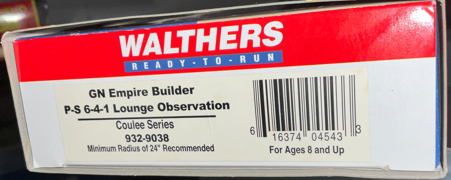 Walthers - item 932-9038 - GN Empire Builder Car P-S 6-4-1 Lounge