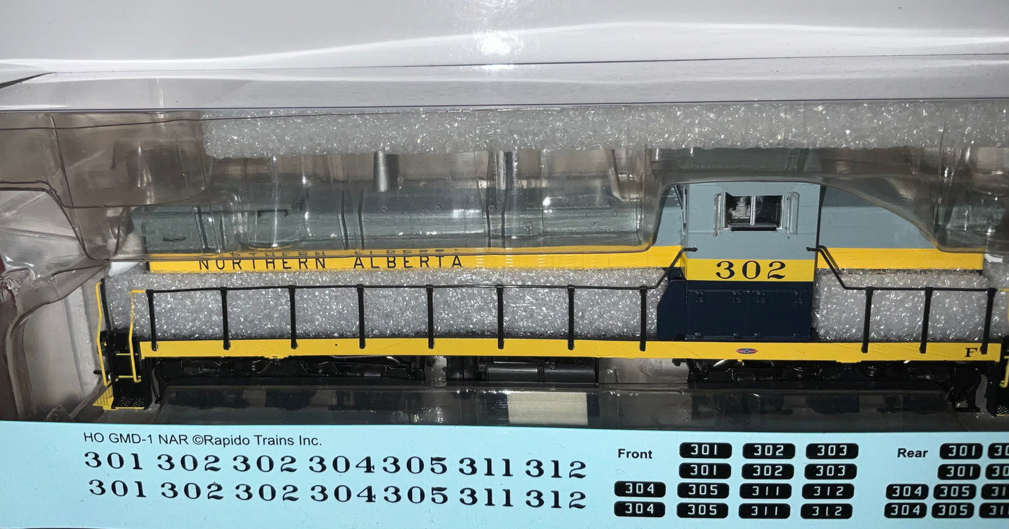 Rapido Trains - item #10025 Alberta Railways GMD-1 Diesel Locomotive #302